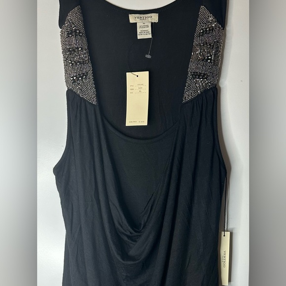 NWT Vertigo Paris sleeveless black tunic top scoop neck XL - Picture 5 of 6